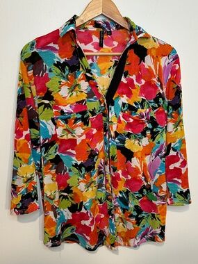 Venini Abstract Floral Print Blouse Large